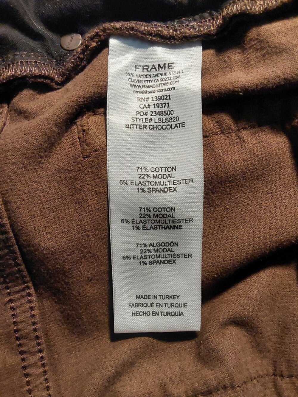 Frame NWOT Le Sleek Straight Corduroy High-Rise Crop Ankle Pants Brown - 29x28 - Picture 10 of 11